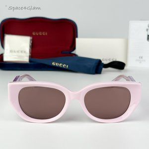 BRAND NEW Gucci GG1532SA 004 Pink Brown Unisex Cat Eye Sunglasses GG 1532SA